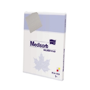 Pansament Absorbant cu Argint Medisorb Silver Pad 10x10 cm – Protecție Avansată