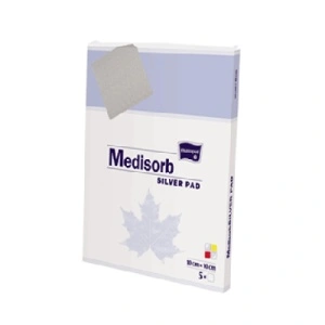 Pansament Absorbant cu Argint Medisorb Silver Pad 10x10 cm – Protecție Avansată