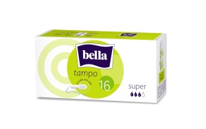 Tampoane Igienice Bella Tampo Super Fără Aplicator, 16 Buc, Pentru Flux Normal-Spre Abundent