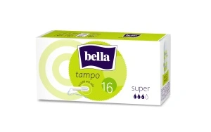 Tampoane Igienice Bella Tampo Super Fără Aplicator, 16 Buc, Pentru Flux Normal-Spre Abundent