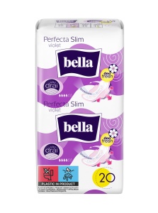 Absorbante Perfecta Slim Violet - 20 Buc, Silky Drai, Parfum Delicat