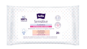 Șervețele Umede Intime Bella Sensitive, 20 Buc, Pentru Piele Sensibilă - Biodegradabile & Neparfumate