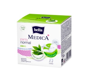 Absorbante Zilnice Medica Panty – 12 Buc, Extract Ceai Verde, Suprafață Soft