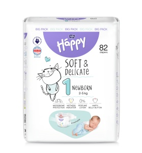 Scutece Happy Nr 1 | 82 Bucăți | Scutece Copii | Bebeluși