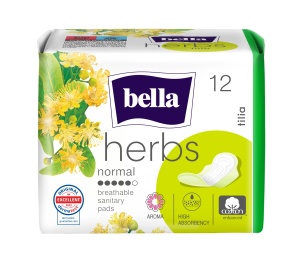 Absorbante Bella Herbs Floare de Tei - 12 Buc, Antibacteriene, Extra Soft