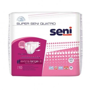 Scutece Adulți Super Seni Quatro 10 Buc | Protecție Incontinență Medie pentru Femei și Bărbați | Marimea XL