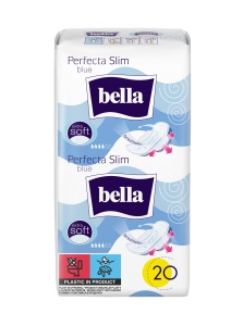 Absorbante Perfecta Slim Blue - 20 Buc, Extra Soft, cu Aripioare