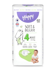 Scutece Happy Nr 4 | 62 Bucăți | Scutece Copii | Bebelusi
