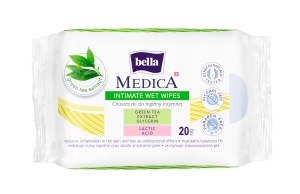 Şerveţele Umede Intime Medica Cu Extract De Ceai Verde Şi Acid Lactic, 20 Buc, Pentru Igienă Şi Prospeţime