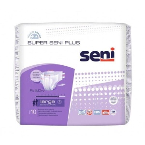 Scutece Adulți Super Seni Plus 10 Buc | Protecție Incontinență Medie pentru Femei și Bărbați | Marimea L