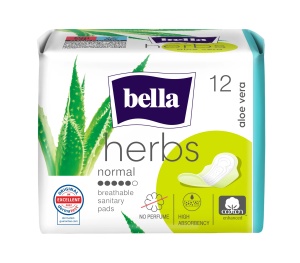 Absorbante Bella Herbs Aloe Vera - 12 Buc, Nelinitoase, Pentru Piele Sensibilă