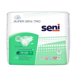 Scutece Adulți Super Seni Trio 10 Buc | Protecție Incontinență Medie pentru Femei și Bărbați | Marimea L