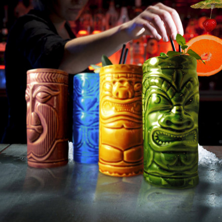 Set 4 pahare colorate Tiki