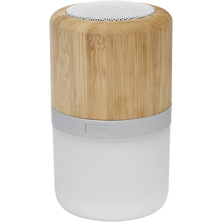 Boxă Bluetooth Aurea din bambus cu lumină