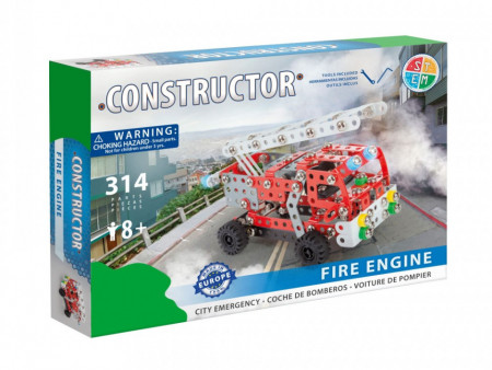 Set constructie Masina de pompieri Fire Engine, 314 piese