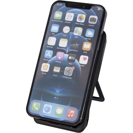 Încărcător wireless Loop 10W din plastic reciclat cu suport pentru telefon