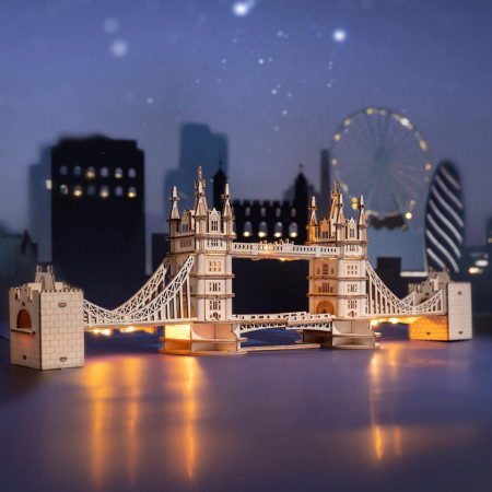 Puzzle 3D lemn Tower Bridge cu lumini