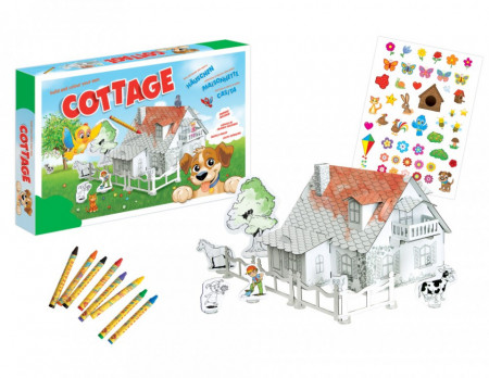 Set constructie si colorat Catelus la ferma