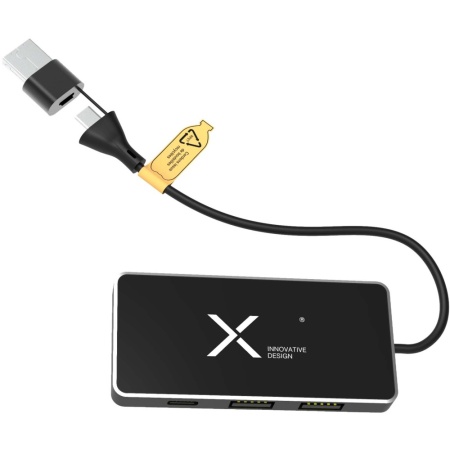 Hub USB SCX.design H20 8-în-1 cu intrare dublă și 6 porturi