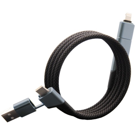 Cablu de încărcare ultra-rapidă magnetic SCX.design C52 100W 4-în-1 rPET