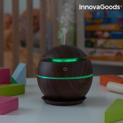 Umidificator si difuzor aromaterapie Walnut LED verde