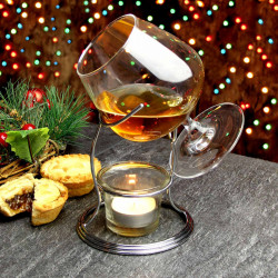 Pahar cognac cu suport si incalzitor craciun