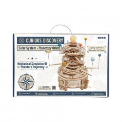 Puzzle 3D lemn sistem solar Orrery in cutie