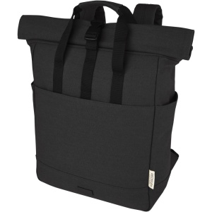 Rucsac pentru laptop Joey 15? GRS din pânză reciclată, roll-top, 15L - Img 4