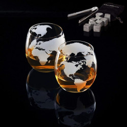 Set cadou 2 pahare Glob cu accesorii