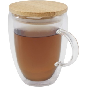Cana Leona de sticlă 350 ml cu capac de bambus
