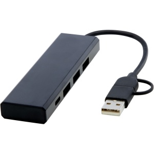 Hub USB 2.0 Rise RCS din aluminiu reciclat