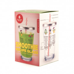 Pahar din sticla cu retete smoothie in cutie 2