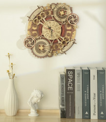 Puzzle 3D lemn Ceas cu calendar Zodiac pe perete