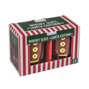 Set 2 pahare whiskey Craciun in cutie