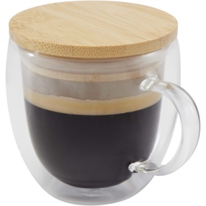 Cana de sticlă Lenora 250 ml cu capac de bambus