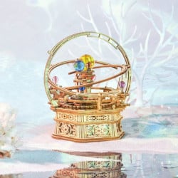 Puzzle 3D lemn Cutie muzicala Sistemul solar stary night artistic