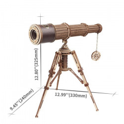 Puzzle 3D lemn Telescop dimensiuni