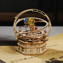 Puzzle 3D lemn Cutie muzicala Sistemul solar stary night si partitura