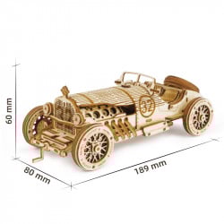 Puzzle 3D lemn Masina de curse grand prix dimensiuni