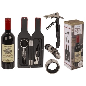 Set cutie sticla de vin cu 3 accesorii
