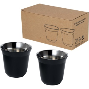 Set de cești de espresso Duo 80 ml din oțel inoxidabil certificat RCS - Img 2