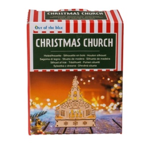 Biserica de Craciun din lemn cu led - Img 4