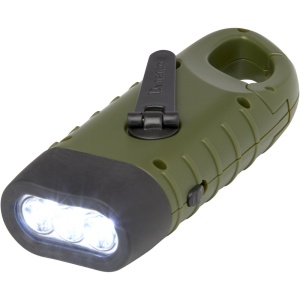 Lanternă Helios cu dinam solar din plastic reciclat și carabină