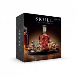 Set cadou Decantor Craniu cu 4 pahare si suport in cutie