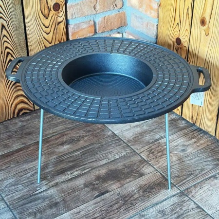 Disc grill din fontă cu picioare - Img 3