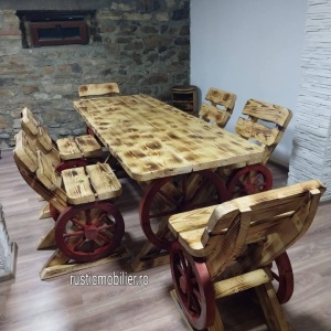 Set masă cu scaune model roată - Img 6