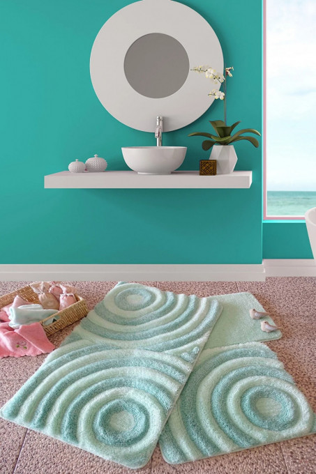 Tepih za kupatilo- mint talasi, set 3 komada Wave Mint