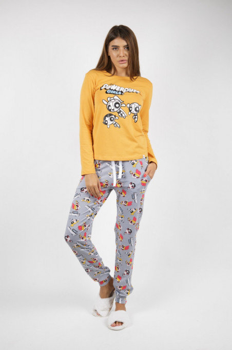 Ženska pidžama Powerpuff girl žuta 259-1