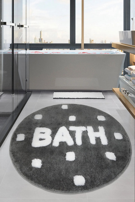 Tepih za kupatilo- bath tamni, Bath Füme 90x90 Cm