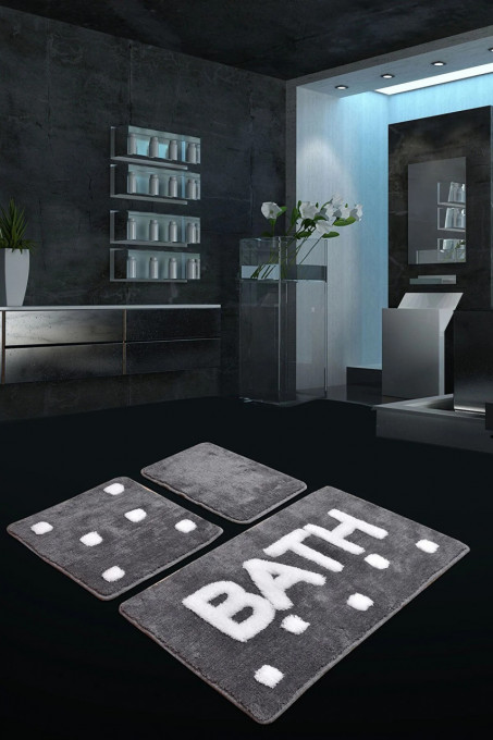 Tepih za kupatilo- bath tamni, set 3 komada Bath Füme